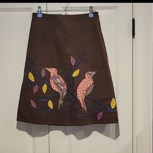 Boden skirt with Birds size 8